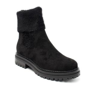 Chaussures Femme Bottines, Couleur Daim Noir / J115-51 / MINIA