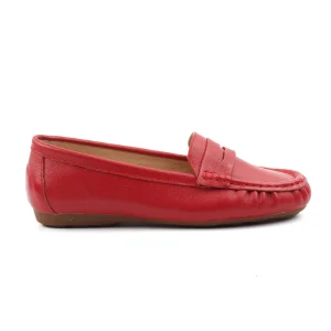 Chaussures Femme Mocassins en Cuir, Couleur Rouge / AX008-73 / BEL CHOU'S