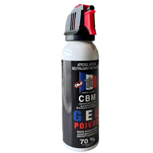 Aérosol de défense CBM gaz lacrymogène au poivre OC + Capot Accusol 100 ml