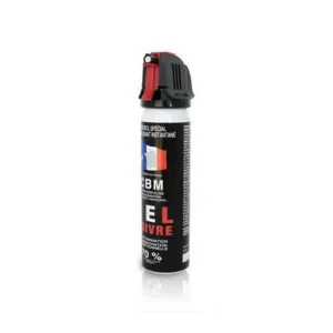 Aérosol de défense CBM gaz lacrymogène au poivre OC + Capot Accusol 75 ml