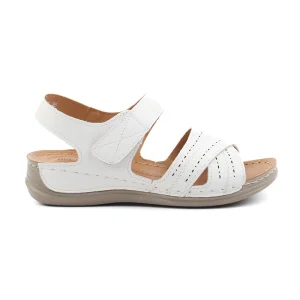 Chaussures Femme Sandales en Cuir, Couleur Blanc / F013-99 / BEL CHOU'S