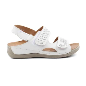 Chaussures Femme Sandales en Cuir, Couleur Blanc / F015-99 / BEL CHOU'S