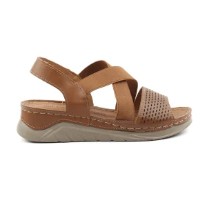 Chaussures Femme Sandales en Cuir, Couleur Camel / F017-66 / BEL CHOU'S