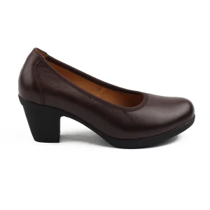 Chaussures Femme Escarpins en Cuir, Couleur Marron / H001-62 / BEL CHOU'S