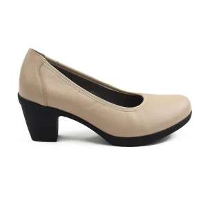 Chaussures Femme Escarpins en Cuir, Couleur Beige / H001-99 / BEL CHOU'S