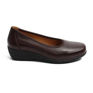 Chaussures Femme Ballerines en Cuir, Couleur Marron / H009-62 / BEL CHOU'S