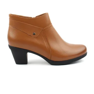 Chaussures Femme Bottines en Cuir, Couleur Camel / H111-66 / BEL CHOU'S