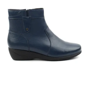 Chaussures Femme Bottines en Cuir, Couleur Bleu Marine / H120-84 / BEL CHOU'S