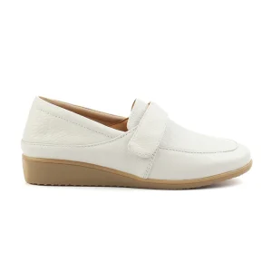 Chaussures Femme Mocassins en Cuir, Couleur Blanc / M021-99 / BEL CHOU'S