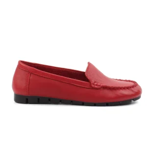 Chaussures Femme Mocassins en Cuir, Couleur Rouge / M022-73 / BEL CHOU'S