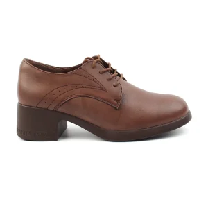 Chaussures Femme Derbies en Cuir, Couleur Marron / N004-62 / BEL CHOU'S