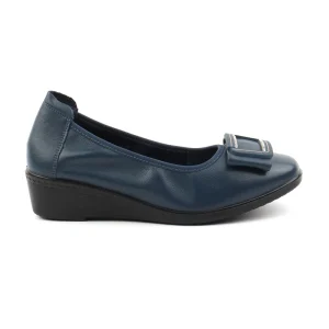 Chaussures Femme Ballerines en Cuir, Couleur Bleu Marine / N009-84 / BEL CHOU'S