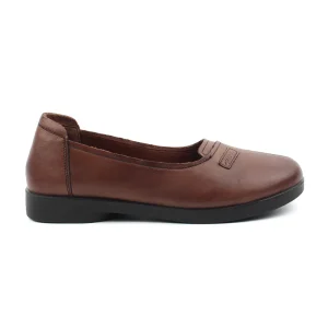 Chaussures Femme Ballerines en Cuir, Couleur Marron / N022-62 / BEL CHOU'S