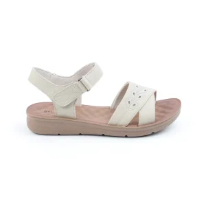 Chaussures Femme Sandales en Cuir, Couleur Beige  / N031-88 / BEL CHOU'S