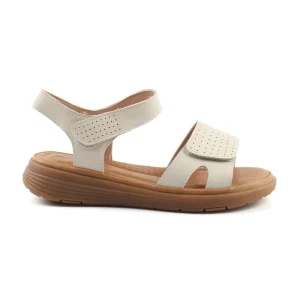 Chaussures Femme Sandales en Cuir, Couleur Beige / N034-65 / BEL CHOU'S