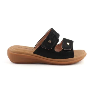 Chaussures Femme Sandales en Cuir, Couleur Daim Noir / N040-51 / Bel Chou's