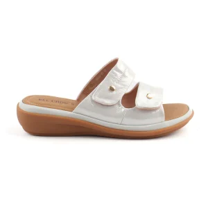 Chaussures Femme Sandales en Cuir, Couleur Argent / N040-99 / Bel Chou's