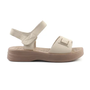 Chaussures Femme Sandales en Cuir, Couleur Beige / N044-65 / BEL CHOU'S