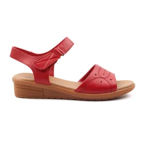 Chaussures Femme Sandales en Cuir, Couleur Rouge / N056-73 / BEL CHOU'S