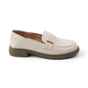 Chaussures Femme Mocassins en Cuir, Couleur Vernis Beige / N076-64 / BEL CHOU'S