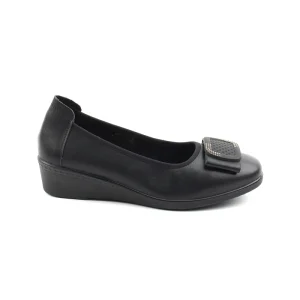 Chaussures Femme Ballerines en Cuir, Couleur Noir / N077-51 / BEL CHOU'S