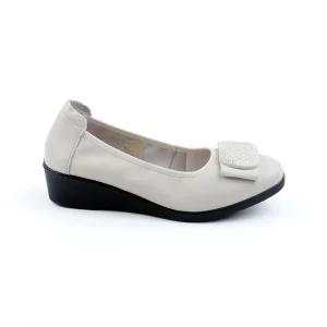 Chaussures Femme Ballerines en Cuir, Couleur Beige / N077-88 / BEL CHOU'S