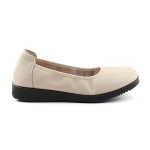 Chaussures Femme Ballerines en Cuir, Couleur Beige / N083-65 / BEL CHOU'S