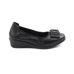Chaussures Femme Ballerines en Cuir, Couleur Noir / N084-51 / BEL CHOU'S