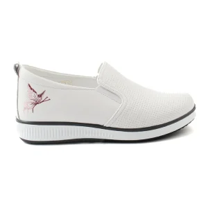 Chaussures Femme Sneakers en Cuir, Couleur Blanc / N090-99 / BEL CHOU'S