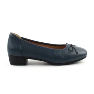 Chaussures Femme Ballerines en Cuir, Couleur Bleu Marine / N091-84 / Bel Chou's