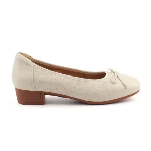 Chaussures Femme Ballerines en Cuir, Couleur Crème / N091-88 / Bel Chou's
