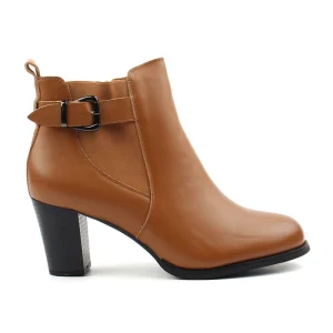 Chaussures Femme Bottines en Cuir, Couleur Camel / P111-66 / BEL CHOU'S