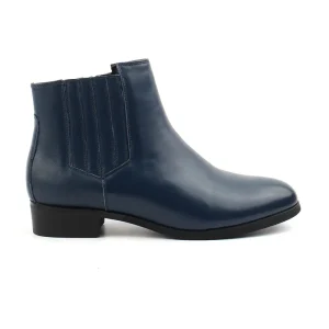 Chaussures Femme Bottines en Cuir, Couleur Bleu Marine / P114-84 / BEL CHOU'S
