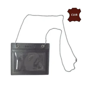 Porte-carte Patrol Equipement FDO Cuir + Chaîne