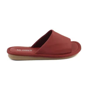 Sandales Unisexe en Cuir, Couleur Rouge / Y001-73 / BEL CHOU'S