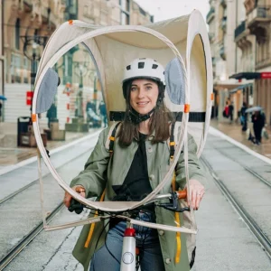 Bulle de protection et toit vélo pluie Bub-Up Plus avec rétros
