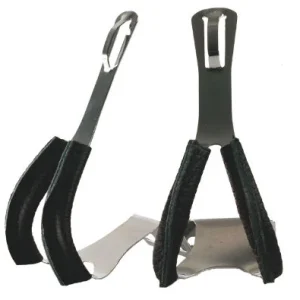 Cale-pieds chromé pour pédale de vélo avec renfort cuir noir