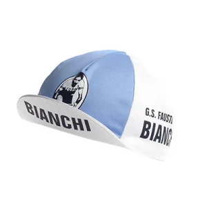Casquette vélo vintage Bianchi - blanc et bleu clair