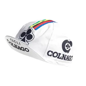 Casquette vélo vintage logo Colnago blanche