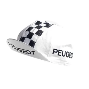 Casquette vintage multisport vélo logo Peugeot Cycles à damiers