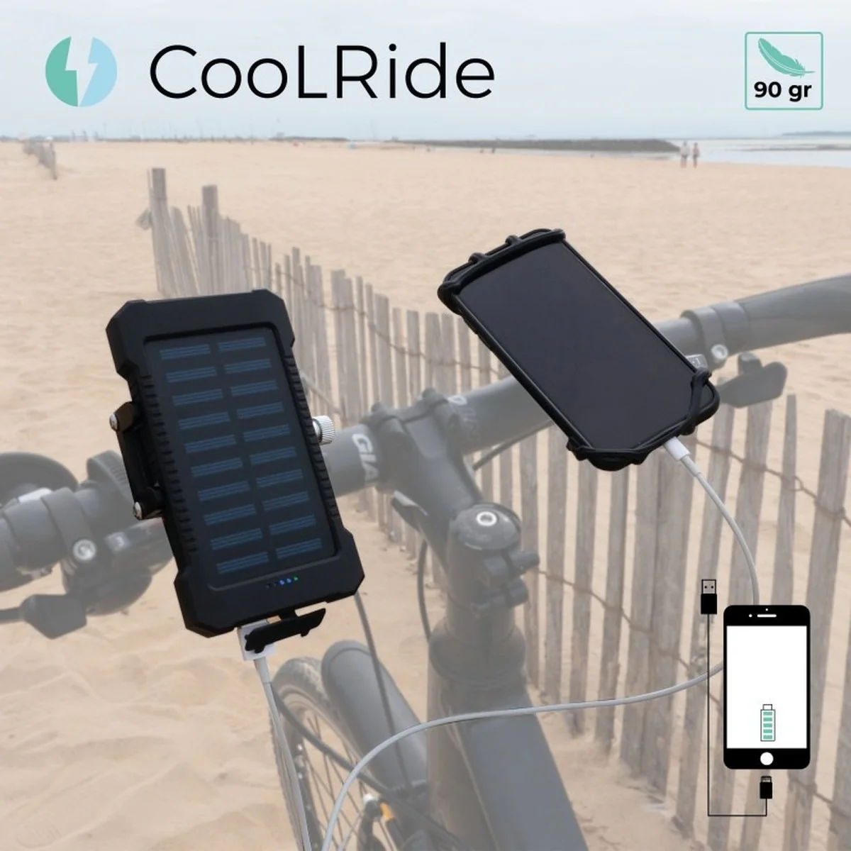 Batterie externe solaire Coolride avec support – Image 7