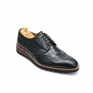 Derbies homme cuir croco