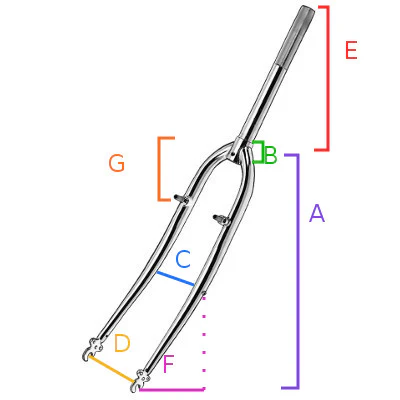 Fourche vélo 26 pouces Ahead 1" 1/8 chrome – Image 3