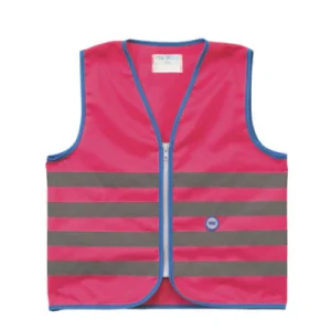 Gilet de sécurité enfant à vélo haute visibilité rose Wowow