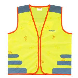 Gilet de sécurité enfant à vélo jaune réfléchissant Nutty Wowow