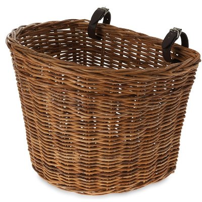 Grand panier sur guidon de vélo en rotin Darcy L Basil