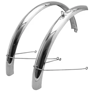 Paire de garde boue vélo vintage 26 pouces et 650 argent