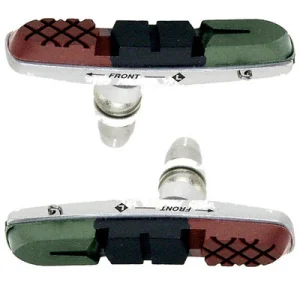 Paire de patins V-Brake triple gomme avec support aluminium