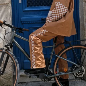 Pantalon de pluie Poule Party adulte Damier Marron