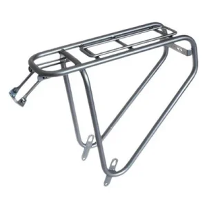 Porte bagages vélo argent charges lourdes 35 kilos Steco